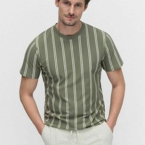 ADAM CASUAL - Print T-shirt - green stripe ADAM CASUAL - Print T-shirt - green stripe