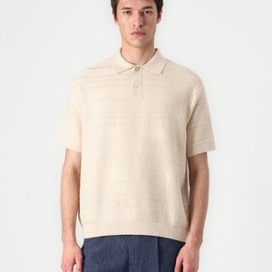 RELAXED STRUCTURE - Polo shirt - oatmeal RELAXED STRUCTURE - Polo shirt - oatmeal