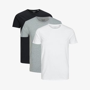 3ER PACK - Basic T-shirt - schwarz grau weiß
