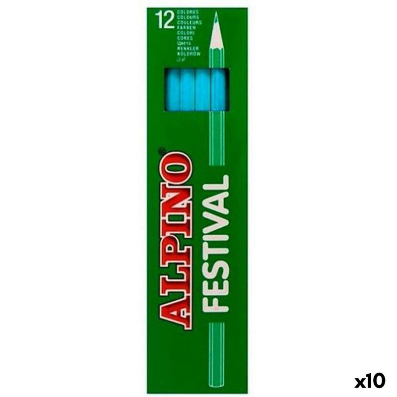 Цветные карандаши Alpino Светло Синий 12 Предметы (10 штук)