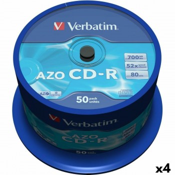 CD-R Verbatim Azo 700 MB 52x 50 Предметы (4 штук)
