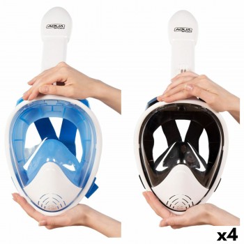 Маска с трубкой и подставкой для спортивных камер AquaSport Синий Белый (4 штук)