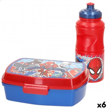 Контейнер для обеда с аксессуарами Spider-Man Пластик 380 ml 17 x 5,5 x 13,5 cm (6 штук)